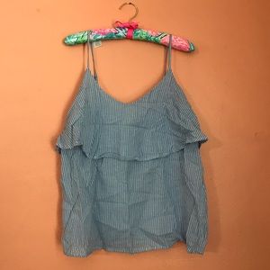 NWT Gap Blue and white Striped tank Sz M